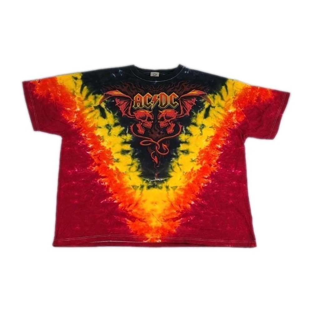 AC/DC Sympathy For The Devil Tie Dye  T-Shirt Men's Sz XXL On Liquid Blue Tag